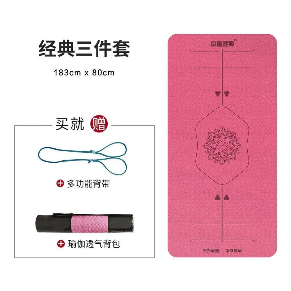 TPE environmentally friendly odorless dual color yoga mat for men women,widened anti slip soundproof fitness mat,dance floor mat