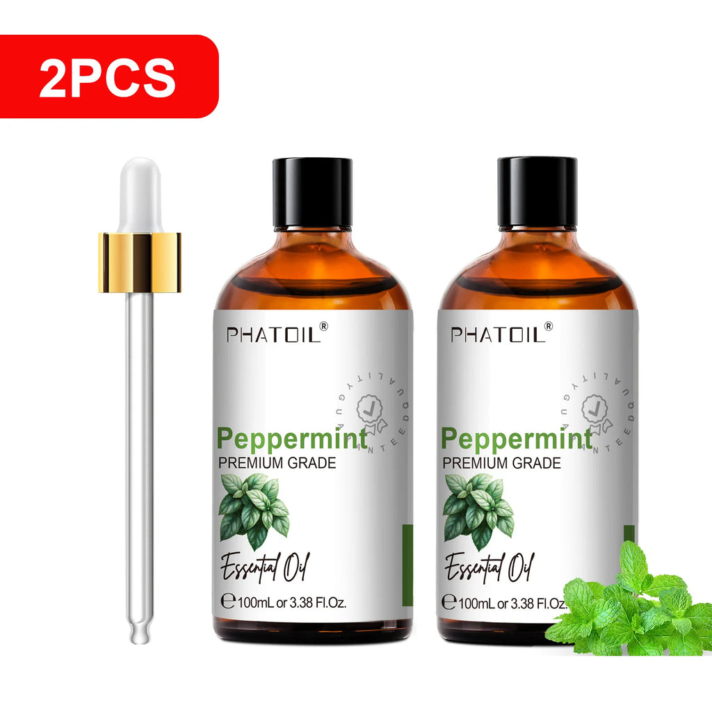 PHATOIL 100ml Pure Essential Oil For Skin Eucalyptus Peppermint Vanilla Tea tree Ylang Ylang Bergamot Aromatherapy Essential Oil