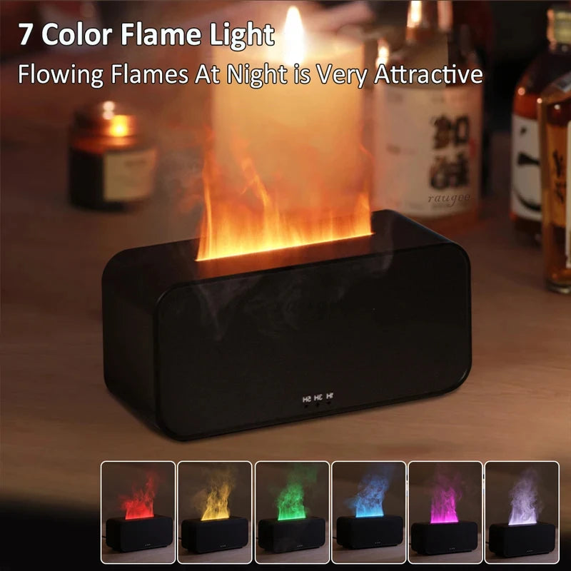 Mini Flame Air Humidifier Diffuser, Essential Oil Automatic Fragrance Diffuser with LED Light for Home