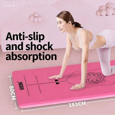 TPE environmentally friendly odorless dual color yoga mat for men women,widened anti slip soundproof fitness mat,dance floor mat
