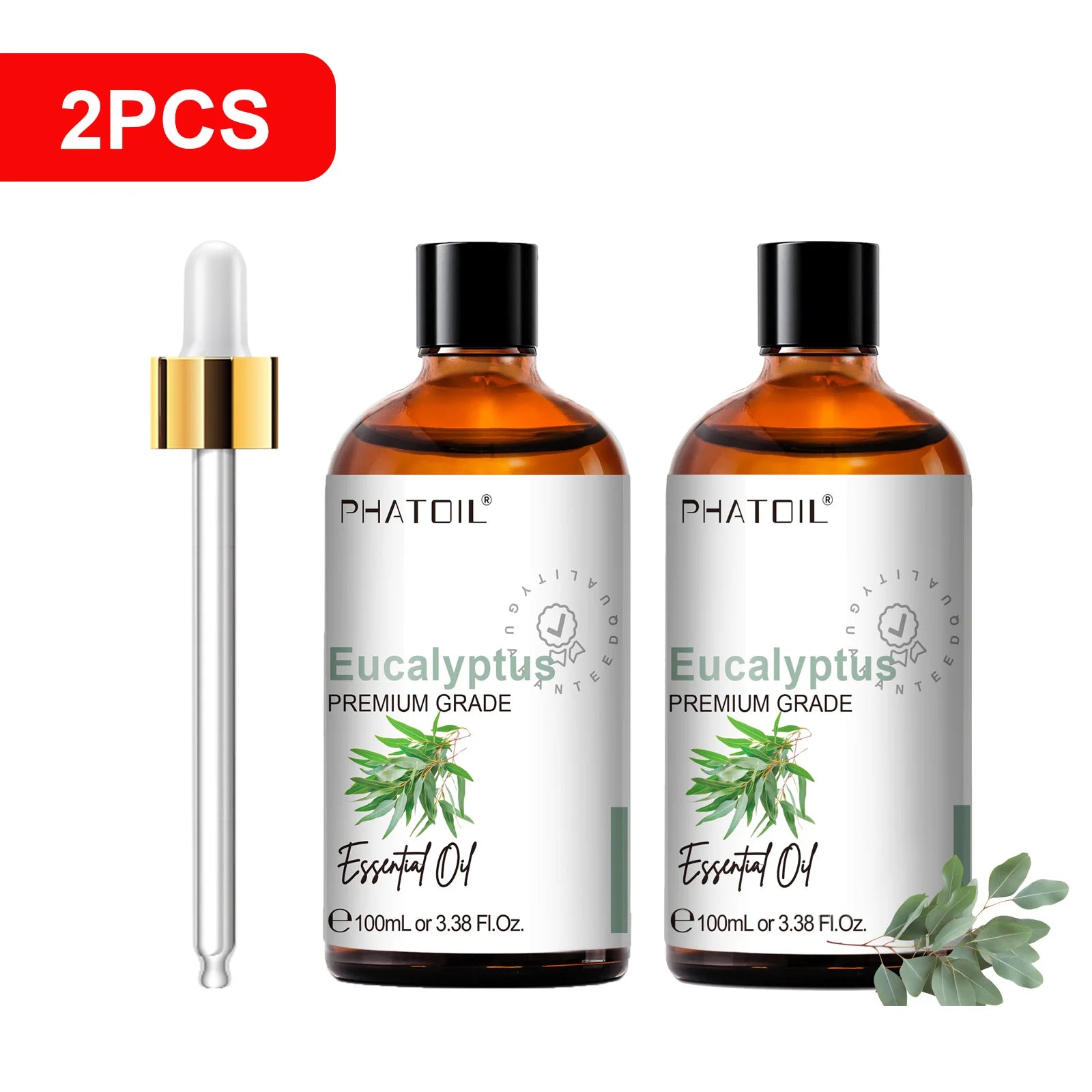 PHATOIL 100ml Pure Essential Oil For Skin Eucalyptus Peppermint Vanilla Tea tree Ylang Ylang Bergamot Aromatherapy Essential Oil