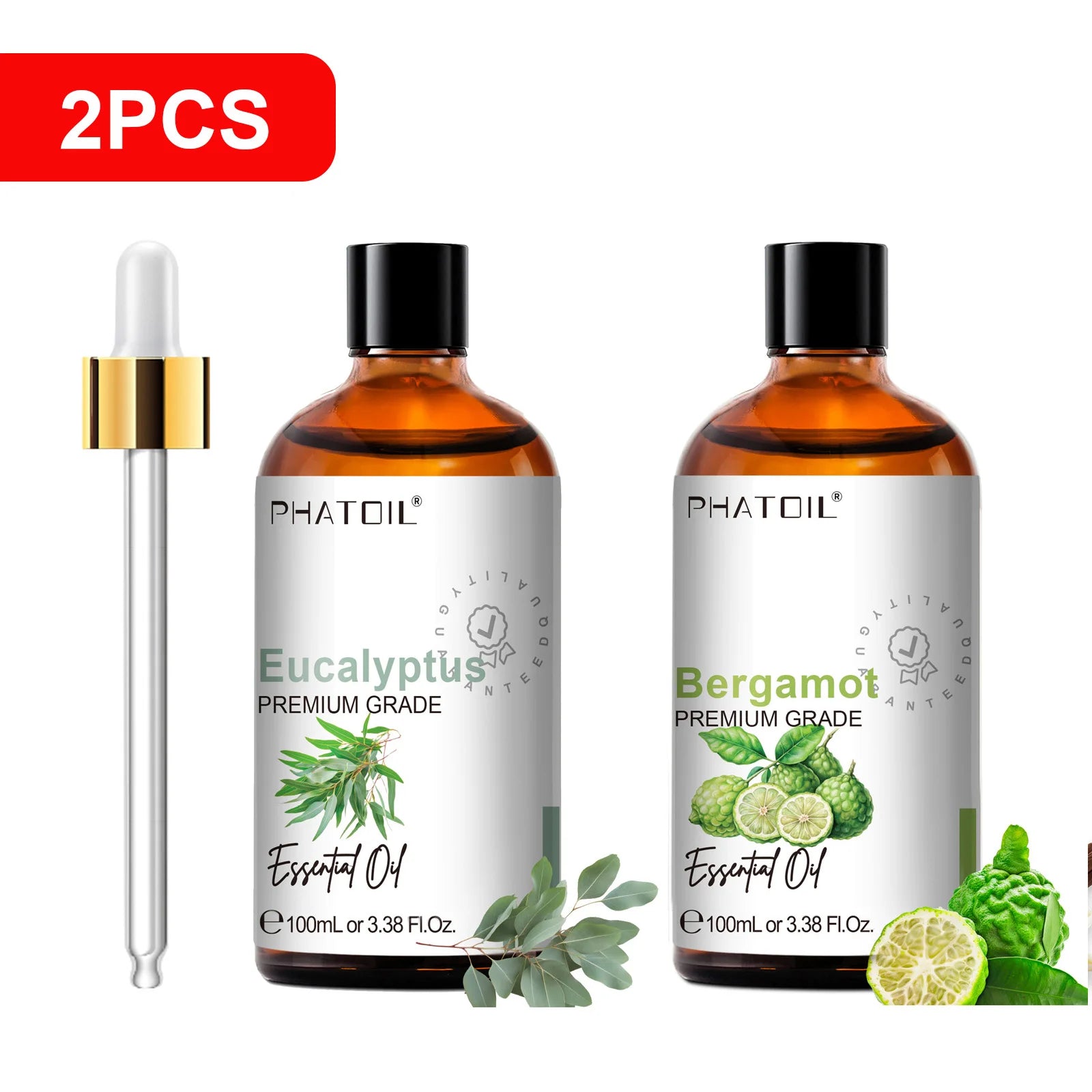PHATOIL 100ml Pure Essential Oil For Skin Eucalyptus Peppermint Vanilla Tea tree Ylang Ylang Bergamot Aromatherapy Essential Oil
