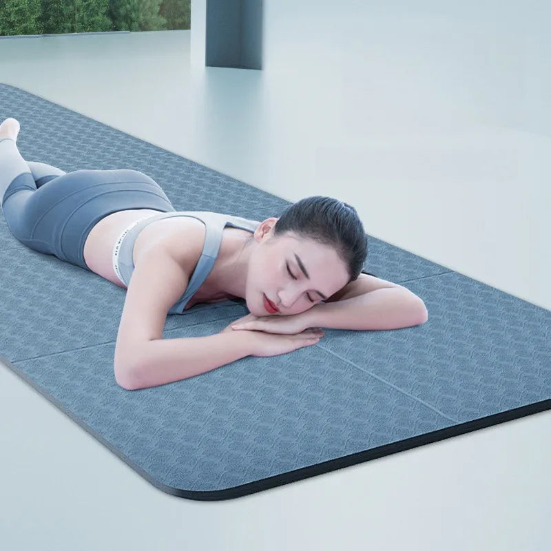Foldable Yoga Mat 4mm Thick Eco Friendly Tpe Folding Travel Fitness Exercise Double Sided Non-Slip For Pilates & Floor Workouts